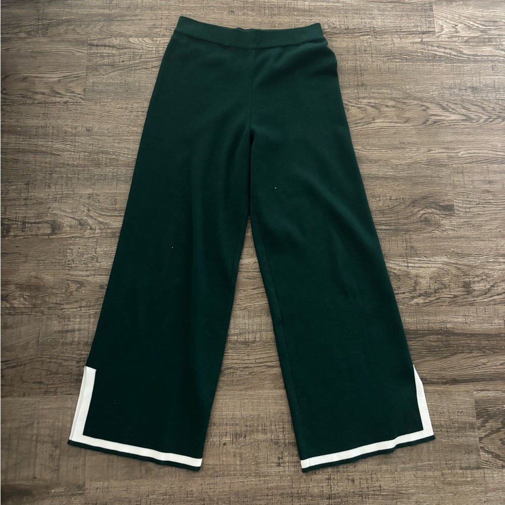 Wide Leg Lounge Pants - Forest Green